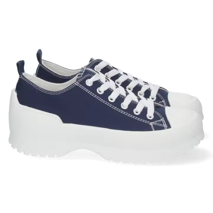 zapatillas planas de lona con plataforma mujer color marino - 1