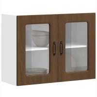 vidaXL Armario pared cocina puerta de cristal Kalmar negra en color Negro/Roble Sonoma/Roble ahumado y más | almacenamiento funcional diseño moderno para baño dormitorio sala - details 7