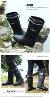 Zapatos De Lluvia Para Hombres Botas De Agua De Medio Tamaño Moda Coreana Suaves Y Antideslizantes Suela Gruesa Material De Goma - details 14
