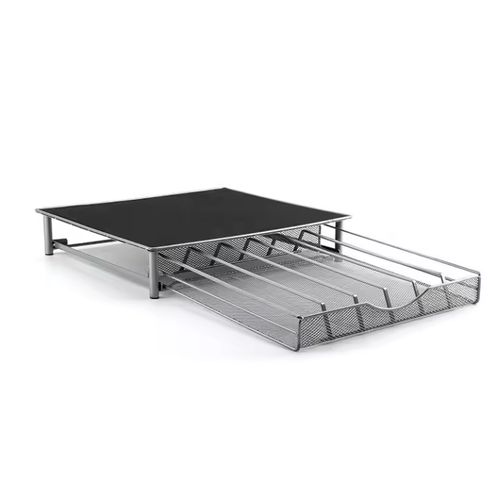 Caja para guardar cápsulas de café, cajón con capacidad para 36 cápsulas, superficie antideslizante y resistente a los golpes  Silver Gray - 1