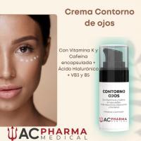 Contorno de Ojos Crema Antiojeras con Vitamina K, Cafeína y Ácido Hialurónico MUY EFICAZ | luminador, Reductor de Bolsas en Ojos y Arrugas en Contorno de Ojos y mejora ese tono oscuro bajo los ojos | Apta para Todo Tipo de Pieles 15 ML | ACpharma Medical - details 2