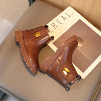 Botas Cortas Para Niños Y Niñas Estilo Británico Antideslizantes Con Cierre De Cremallera Lateral Material De Cuero Resistentes Al Desgaste Para Todas Las Estaciones - details 14