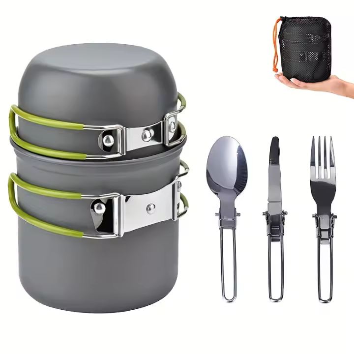 BOPORO Utensilios de Cocina Ultraligeros para Camping - Set de Utensilios de Mesa para Exteriores - 1