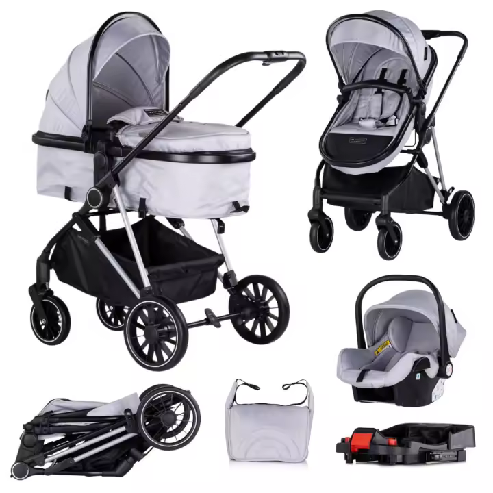 CHIPOLINO Carrito de bebé trío convertible AURA con base Isofix de Chipolino – hasta 22 kg - 1