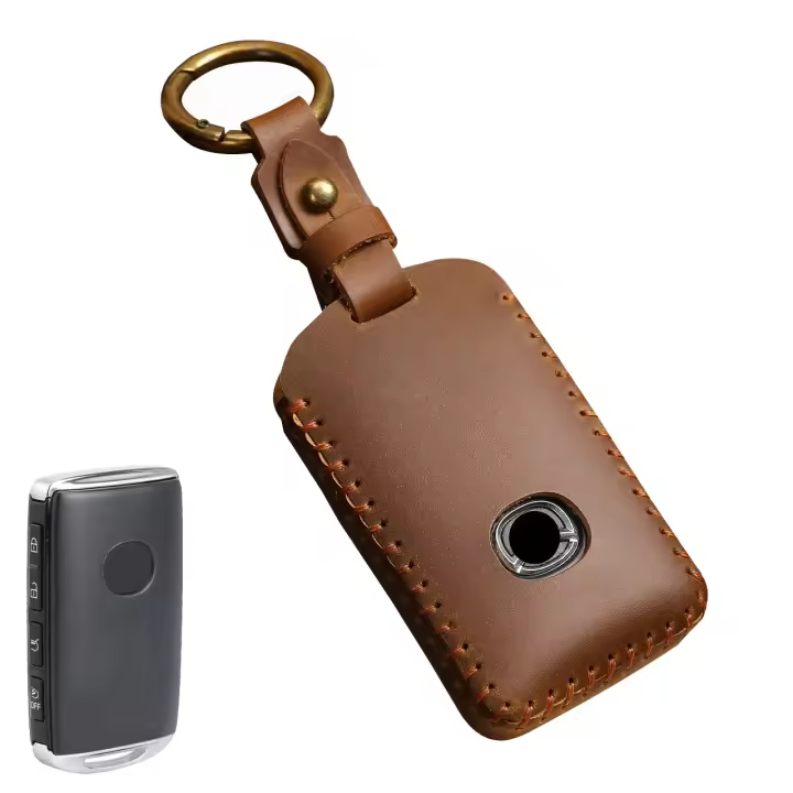 Estuche De Cuero Genuino Para Llaves De Coche Compatible Con Mazda Protector De Llave Japonés Accesorios De Decoración Para Automóviles Apta Para Llaves De 3 Y 4 Botones - 1