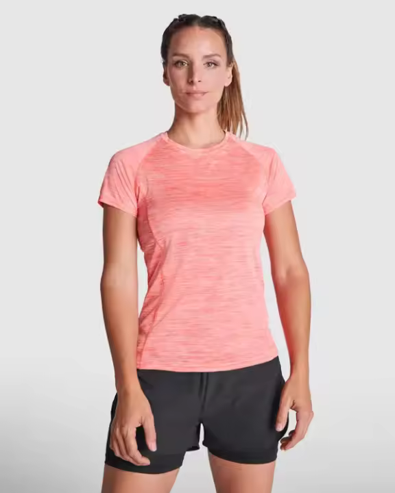 Camiseta técnica entallada de mujer en tejido poliéster de manga corta estilo ranglán Vetonek - 1