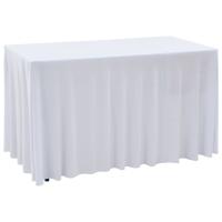 vidaXL Fundas elásticas para mesa 2 uds con falda 183x76x74 cm blanco - details 0
