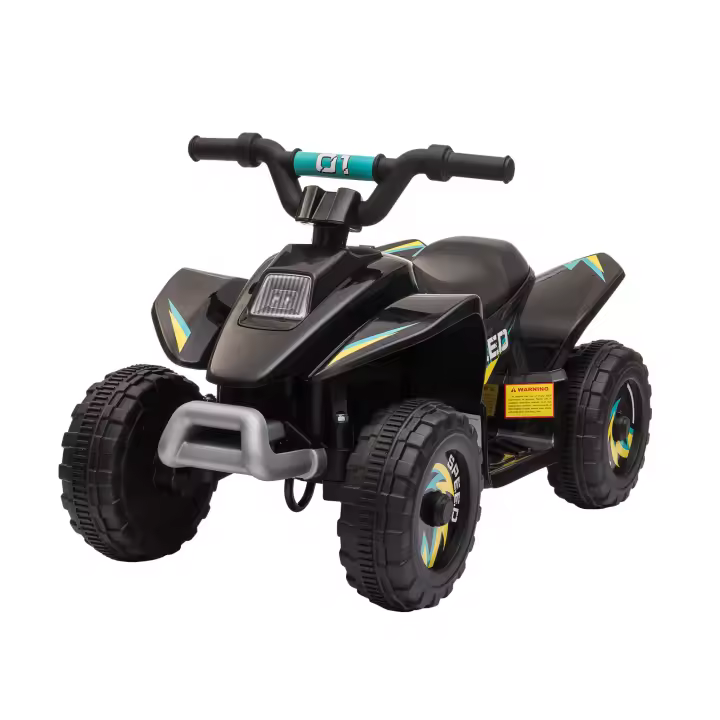 HOMCOM Quad Eléctrico para Niños de 18-36 Meses Vehículo Eléctrico Cuatrimoto a Batería 6V con Avance y Retroceso Carga Máx. 20 kg 72x40x45,5 cm Negro/Rosa/Verde - 1