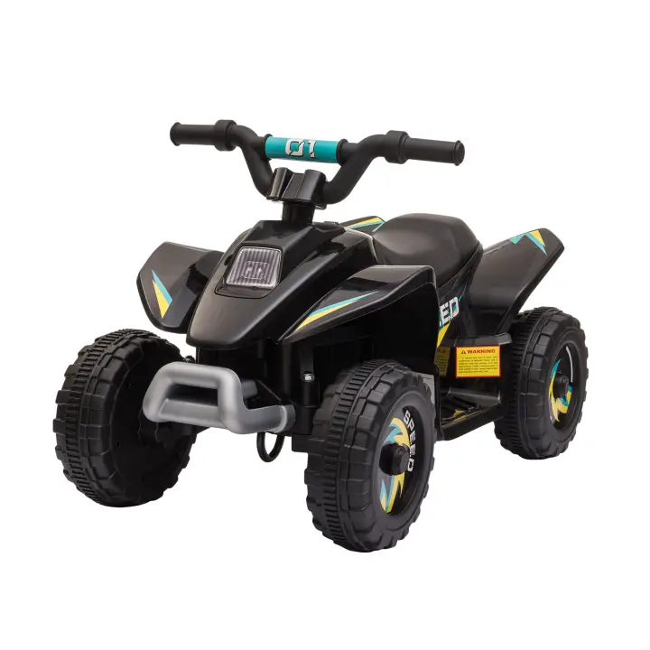 HOMCOM Quad Eléctrico para Niños de 18-36 Meses Vehículo Eléctrico Cuatrimoto a Batería 6V con Avance y Retroceso Carga Máx. 20 kg 72x40x45,5 cm Negro/Rosa/Verde - 1