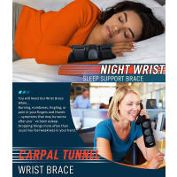 Mordaza De Muñeca Ajustable Para Tunnel Carpal Soporte Nocturno Con Splints Para Mano Derecha Soporte De Mano Para Artritis Y Tendinitis - details 9