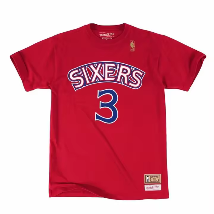 CAMISETA MITCHELL AND NESS SIXERS - ALLEN IVERSON ROJA - 1