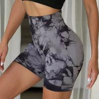Shorts De Yoga Para Mujer Con Estampado De Tie-Dye High Elasticidad Shorts Deportivos Push up Para Gimnasio Correr Y Fitness Leggings Cortos Sin Costuras De Nylon - details 1