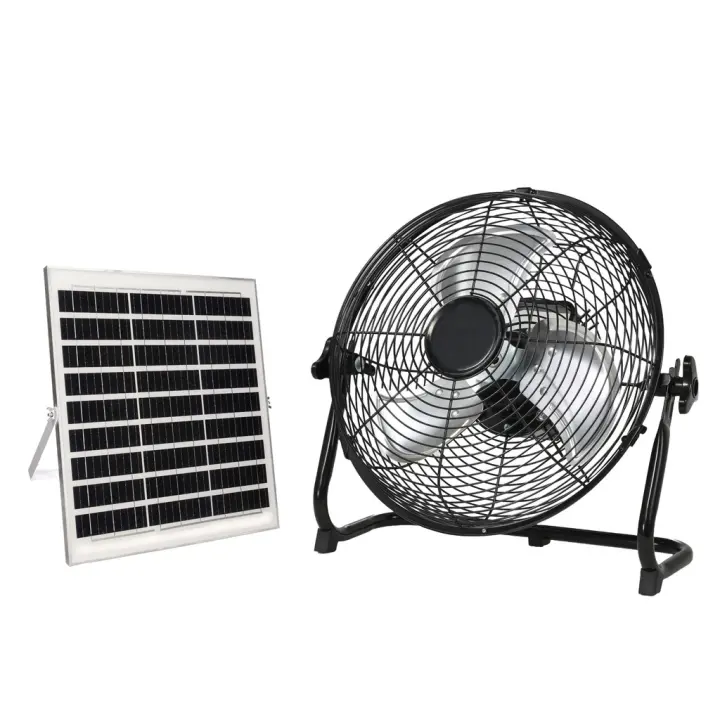 Ventilador solar de batería recargable 15W Ø36cm con panel solar portátil 18W - 14V | GSC Evolution - 1