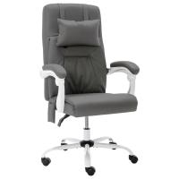 vidaXL Silla de oficina de masaje de cuero sintético en color Antracita/Gris | cómodas modernas ergonómicas para comedor cocina salón hogar - details 1