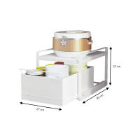 LUTODY - Organizador de cocina de 2 niveles para almacenamiento extra debajo del fregadero - Metálico, resistente, multiuso y multifuncional - details 5