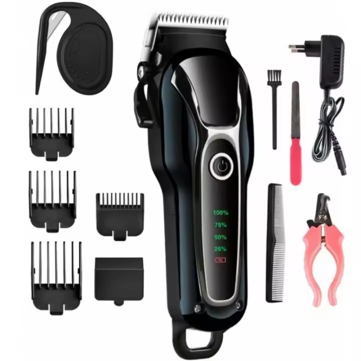 Cortapelos para Perros Profesional, Kit de cortapelos para perros de pelo largo y Grueso Eléctrico inalámbrico, cortapelos profesional para perros y Gatos, Kit de ASEO para mascotas, Hoja Segura apilada, bajo nivel de ruido, pantalla LCD, SSIT Cuello - 1