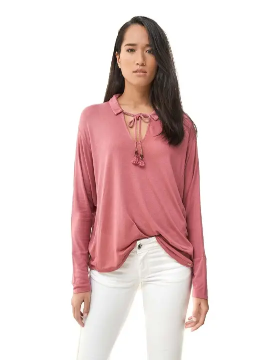 Salsa Jeans Blusa Rosa Mujer Manga Larga con Cordón - 1