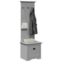 vidaXL Mueble de entrada con ganchos BODO 50x40x157 cm en color Blanco/Gris/Blanco y marrón | almacenamiento funcional diseño moderno para baño dormitorio sala - details 1