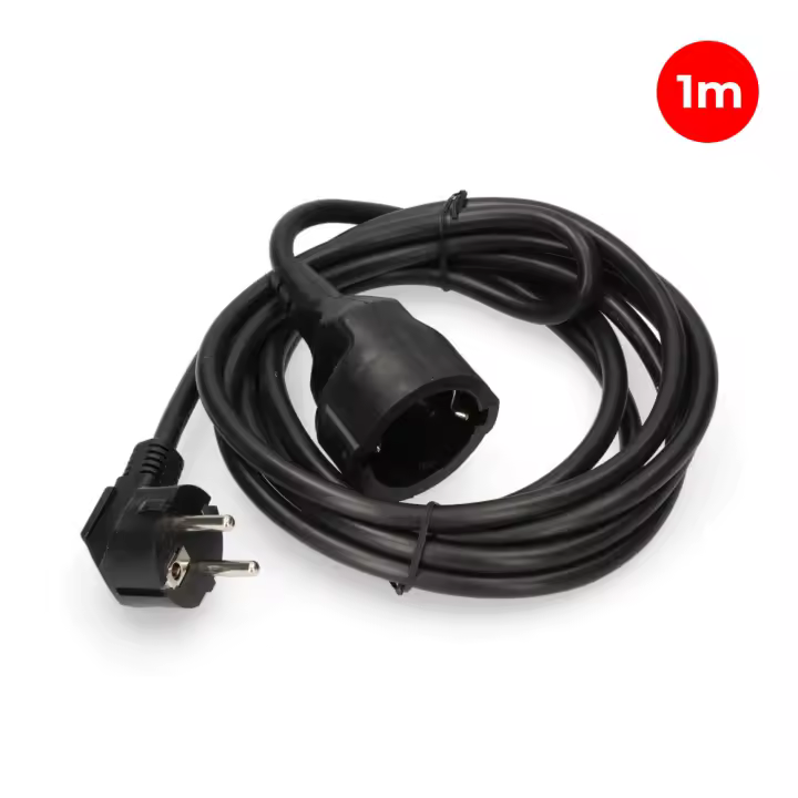 Prolongador Cable Eléctrico 1m 16A 250V~ Negro EDM - 1