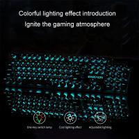 Teclado De Juego Retro Punk EWEADN 104 Teclas Con Retroiluminación Azul USB Cableado Compatible Con PC/Laptop Windows - details 1