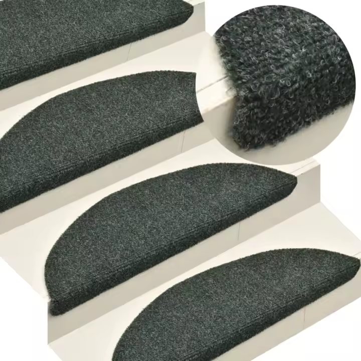 vidaXL Alfombrilla autoadhesiva de escalera 5 uds 56x17x3 cm verde - 1