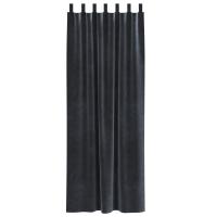 Cortinas opacas vidaXL con lazos de suspensión 2 pcs Gris oscuro terciopelo - details 2