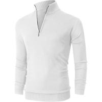 Suéter De Cuello Alto Para Hombre Con Cierre De Cremallera a Medio Tamaño Manga Larga Estilo Casual Caliente Para Otoño E Invierno Streetwear Y Business - details 1
