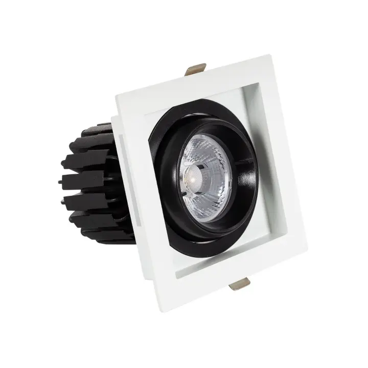 Ledkia Foco Downlight LED 12W COB Direccionable 360º Cuadrado Corte 100x100 mm CRI90 Expert Color No Flicker - 1