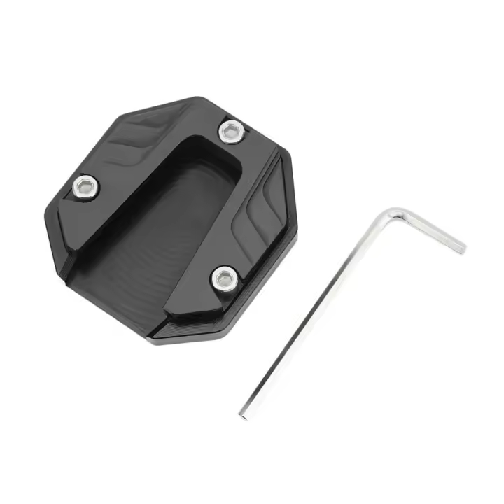 Soporte De Moto Universal Enlargido Aluminio Negro Placa De Pie De Estación Alta Resistencia Accesorio De Extensión De Pie De Lado Para Motocicleta - 1
