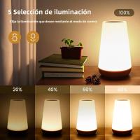 Lámpara de noche LED RGB con Control remoto y táctil color cambiante portátil para mesa o cámara recargable por USB - details 1