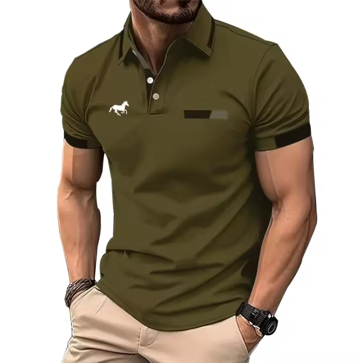 Camisa Polo Hombre Verano Manga Corta Moda Ajustada 100% Poliéster Secado Rápido Casual Negocios Estampado 3D Digital - 1