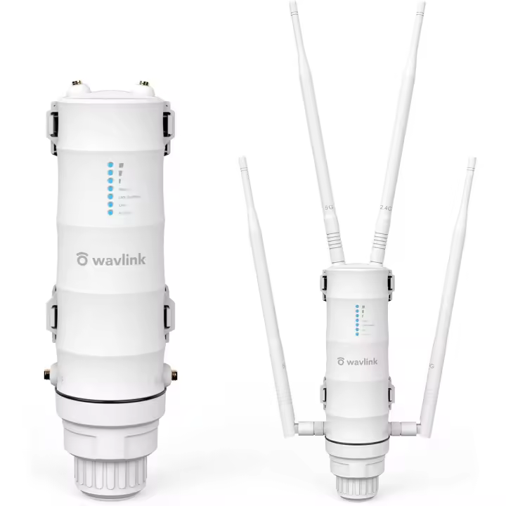 Repetidor WiFi,Repetidor WiFi Largo Alcance WiFi Exterior Potente， AC1200 Repetidor WiFi Largo Alcance/Amplificador WiFi Larga Distancia Support PoE/Dual-Banda 2.4+5G/4 Antena WiFi Repeater Exterior(2 Puertos Gigabit WAN/LAN) - 1