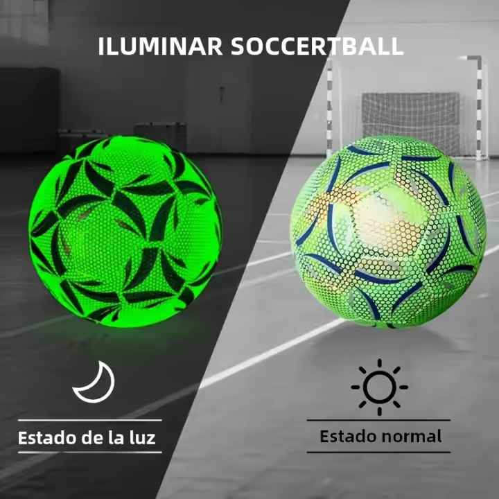 Bola De Fútbol pro Tamaño 5 Duradera Costurada Máquina Diseño Luz En La Oscuridad Juego En Todas Las Estaciones - 1