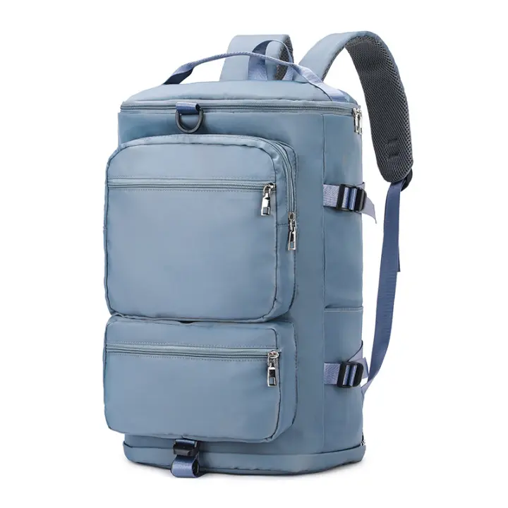 Bolsa de fitness, Bolsa de viaje Ligera y portátil para entrenamiento Deportivo para Mujer, Bolsa de Natacion para yoga con separación en seco y húmedo, mochila para hombres, Azul Cielo - 1