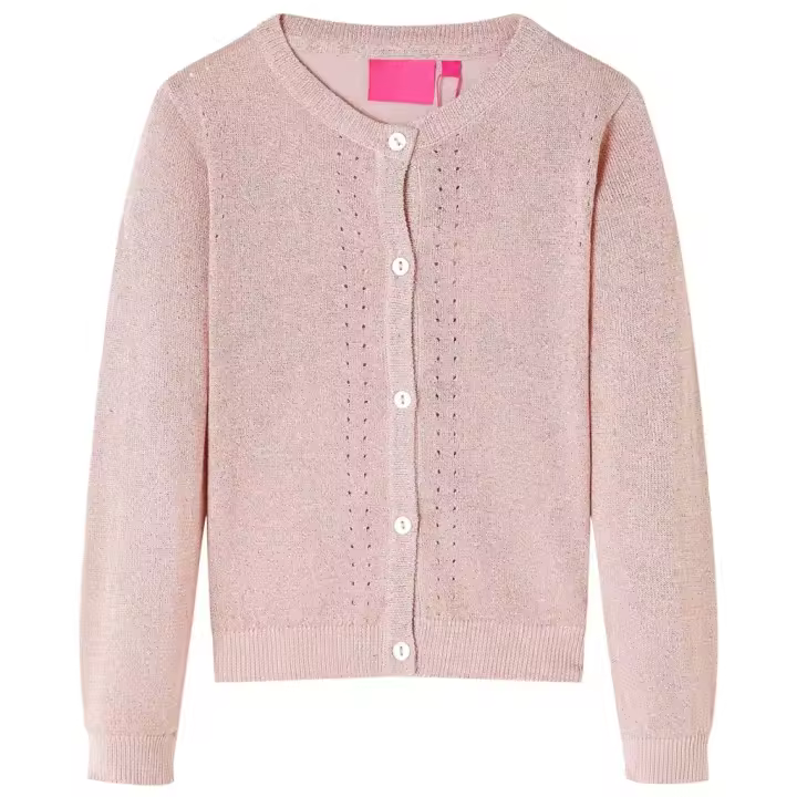 Rebeca de punto infantil rosa suave 116 - 1
