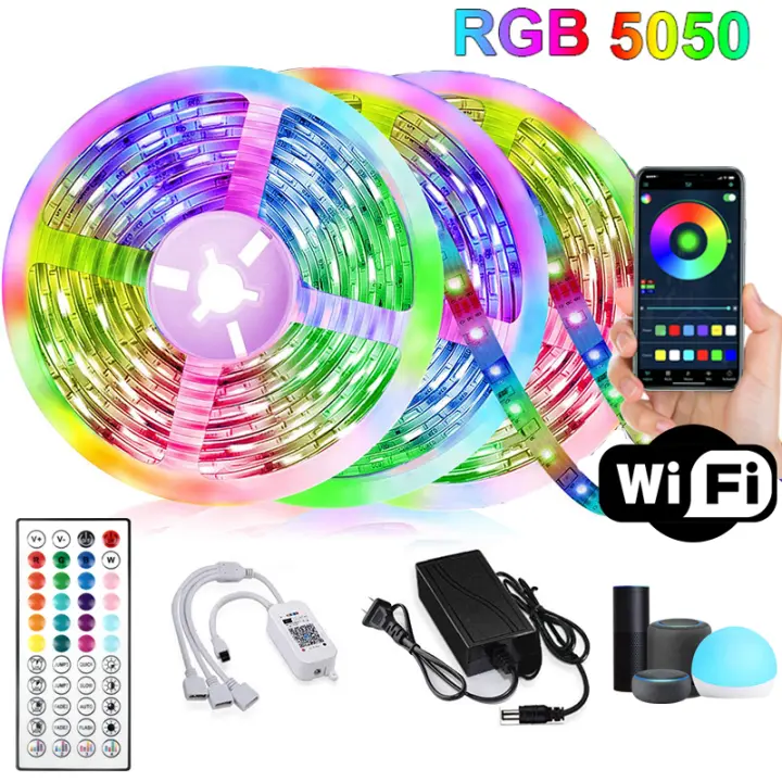 Tira De LED RGB 10m Control Bluetooth WIFI Para TV Computadora Dormitorio Fiesta Navidad Alexa Google Compatible Tipo Set - 1