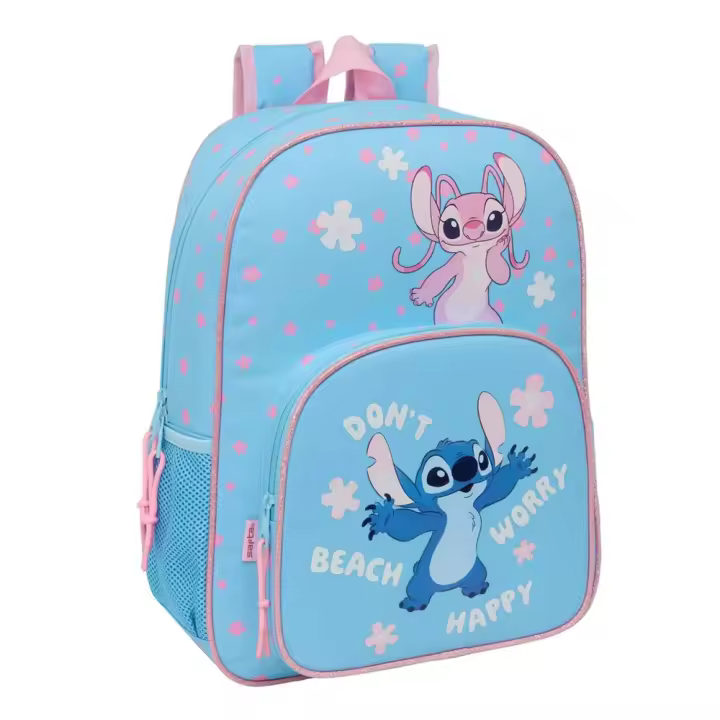 Mochila Adaptable a Carro Stitch "Happy" 33x42x14 Cm (Safta 612588180) - 1