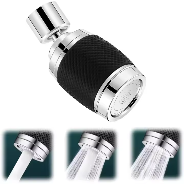 Aireador de grifo giratorio de 360 grados a prueba de salpicaduras, aireador de grifo de cocina de doble función, extensor de grifo giratorio universal, extensor de grifo para fregadero de cocina, aireador de grifo giratorio de 3 modos de salida (neg - 1