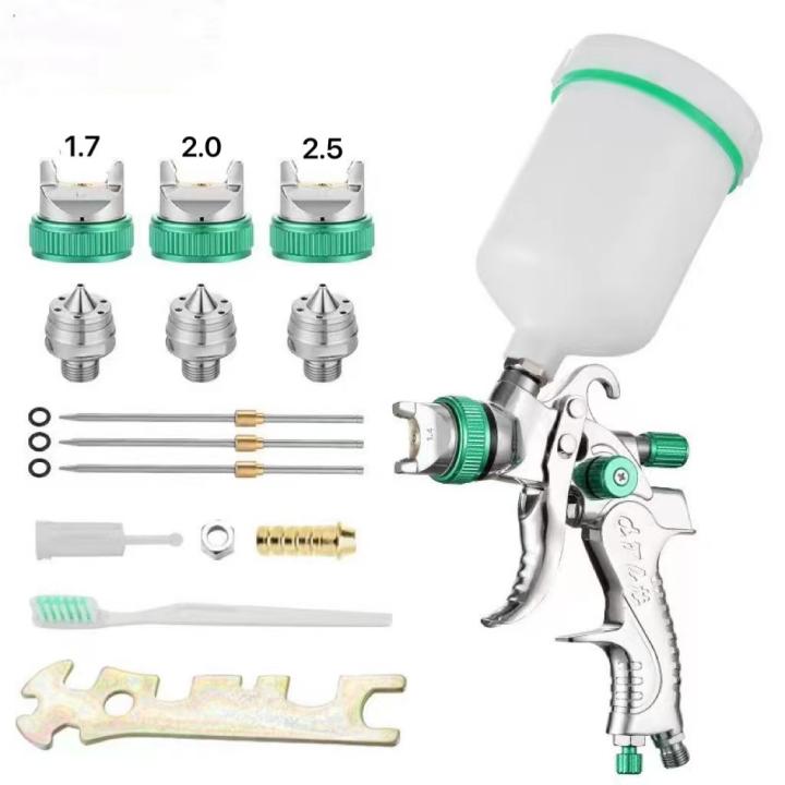 BIT  Pistola pulverizadora de Pintura Profesional de alta presión Kit de Pistola pulverizadora de Aire Pistola pulverizadora de Pintura neumática HVLP with Alimentación por gravedad 600CC 1,7mm/2,0mm/2,5mm Boquillas de 3 tamañosO