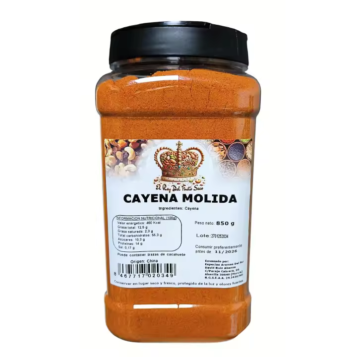 Cayena Molida 850 gr  - Especias de Cayena de Calidad Premium para Dar Intensidad y Sabor a Tus Platos - El Rey del Fruto Seco - 1