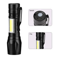 Linterna Táctica Recargable LED Mini COB+XPE Torcha Portátil Para Camping Con Clip De Pluma Zoomable Y Luz Focal Ajustable Impermeable 450 Lumen - details 0