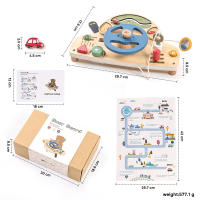 Juguete Educativo Montessori Volante De Coche De Madera Con Multifunciones Para Bebés Juego De Tablero Ocupado Regalo Para Niños Desarrollo Sensorial Tema De Transporte - details 2
