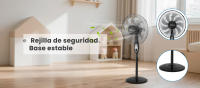 Ventilador de Pie con Mando a Distancia, 9 Aspas, 3 Velocidades & 3 Modos, Temporizador 7.5 Horas, Oscilante 80°. - details 6