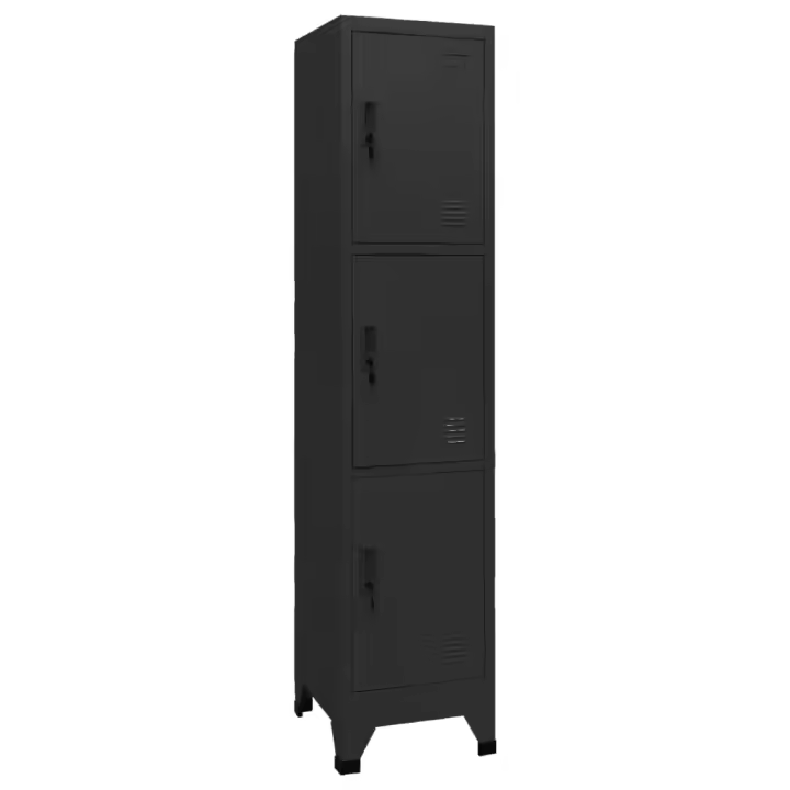 vidaXL Taquilla de acero negro 38x45x180 cm - 1