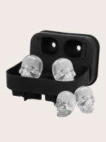 Molde De Hielo En Forma De Cráneo De 4 Células 1 Pieza Material De Silicona Sin Químicos De Alta Preocupación Tipo De Recipiente Para Hielo - details 4