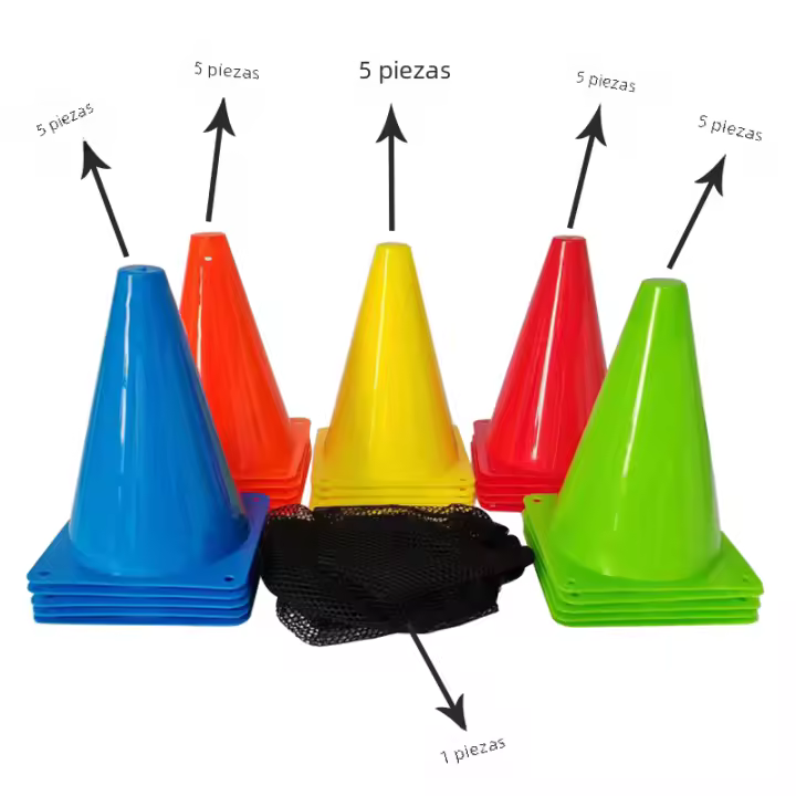 25PCS Conos De Fútbol Portátiles Con Marcadores De Color Para Entrenamiento De Agilidad De Fútbol Tamaño 18x13x13cm Material PE - 1