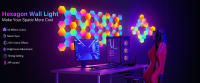 Lámpara De Pared Hexagonal Inteligente RGB Luz Nocturna Cambiante DIY Música Rítmica APP Para Habitación De Juegos Dormitorio - details 0
