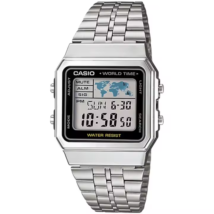Casio A500wa-1df Collection Reloj Digital Multifunción Unisex Plateado - 1
