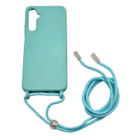 Mercachip Carcasa silicona con cuerda Samsung A05S, Case  protección antigolpe móvil color turquesa, morado, negro y rojo - details 1
