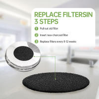 Filtros De Carbón Activado Para Bote De Compost De Cocina 12Pcs Filtros De Repuesto Redondos Reutilizables Para Bote De Compost Ecológicos - details 5